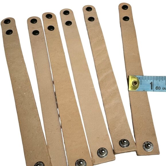 Lot of 7 Leather BRACELET BLANKS Ajustable size Rounded end 3/4 in. wide - Picture 3 of 5